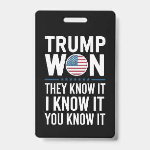 Trump hat gewonnen, sie wissen es 2024 47. Präside Ausweis