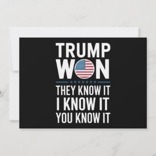 Trump hat gewonnen, sie wissen es 2024 47. Präside Einladung