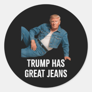 Trump hat große Jeans funny Graphic T-Shirt Retro Runder Aufkleber