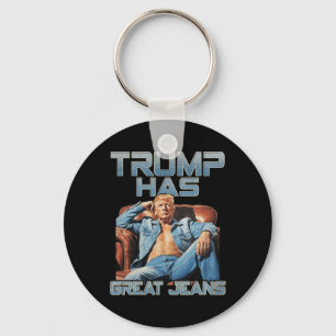 Trump Hat Tolle Jeans Lustige Grafik Retro Denim M Schlüsselanhänger