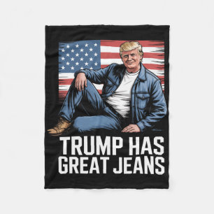 Trump Hat Tolle Jeans Lustige Politische Humor Ges Fleecedecke
