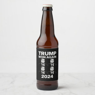 Trump hat wieder die Wahl 2024 Inaugurationstag 47 Bierflaschenetikett