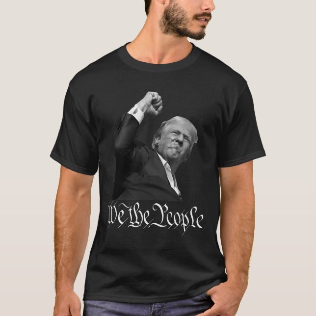 Trump hebt die Faust des Volkes auf T-Shirt (Vorderseite)