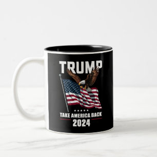 Trump Holt Amerika Zurück Amerikanische Wahl 2024 Zweifarbige Tasse