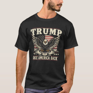 Trump holt Amerika zurück auf die US-Flagge T-Shir T-Shirt