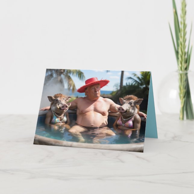 Trump Hot Tub Greeting Card Karte (Vorderseite)