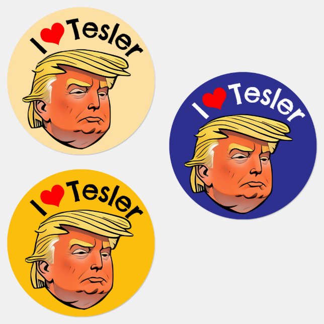 Trump "I Liebe Tesler" Wasserfeste Aufkleber (Gruppe)