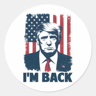 Trump Ich Ck Präsident 47th Usa Flagge 2024 Unters Runder Aufkleber