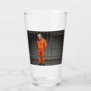 Trump im Gefängnis Glas Tumbler