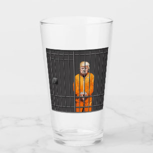 Trump im Gefängnis Glass Tumbler