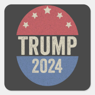 Trump im Jahr 2024 Wahl wieder Funny Election Trum Quadratischer Aufkleber