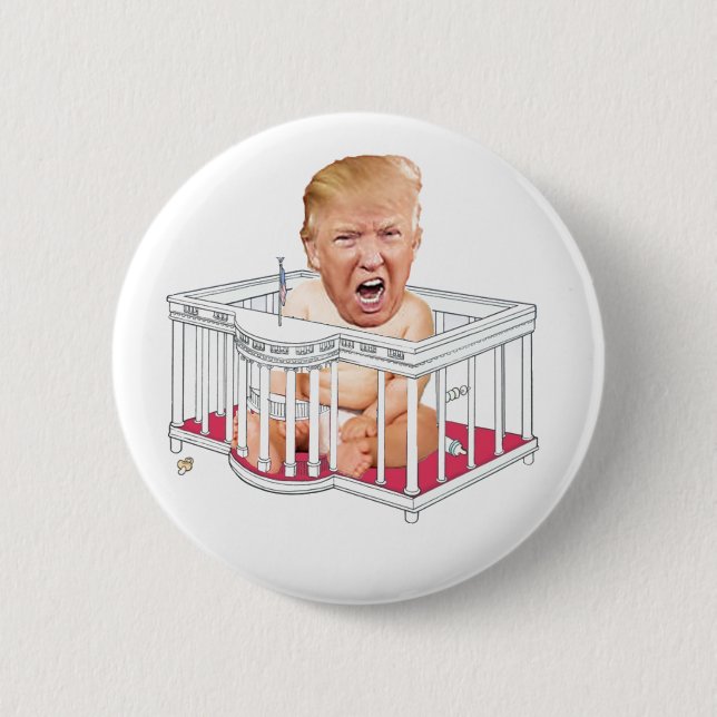 Trump im Weißen Haus-Laufband Button (Vorderseite)