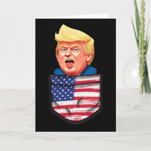 Trump in Tasche USA-Flagge Lustiger Trump 2024 Pat Karte