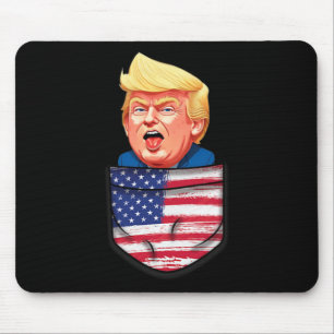 Trump in Tasche USA-Flagge Lustiger Trump 2024 Pat Mousepad