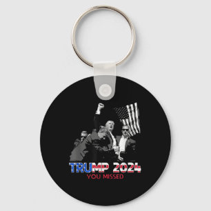 Trump Ination Bloody Ear Butler Trump Xou vermisst Schlüsselanhänger