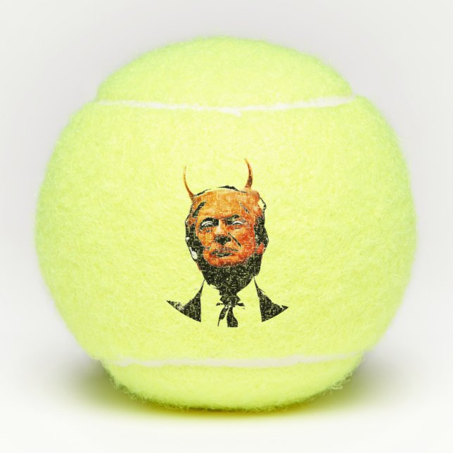 Trump ins Gesicht fallen Tennisbälle (Vorderseite)