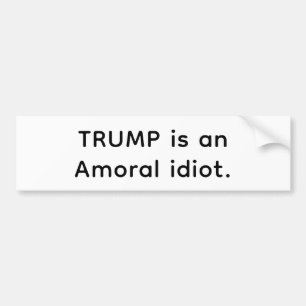 Trump ist ein amoralischer Idiot Hankamer Artjunkh Autoaufkleber