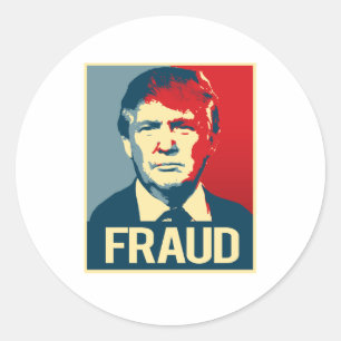 Trump ist ein Betrüger -.png Runder Aufkleber