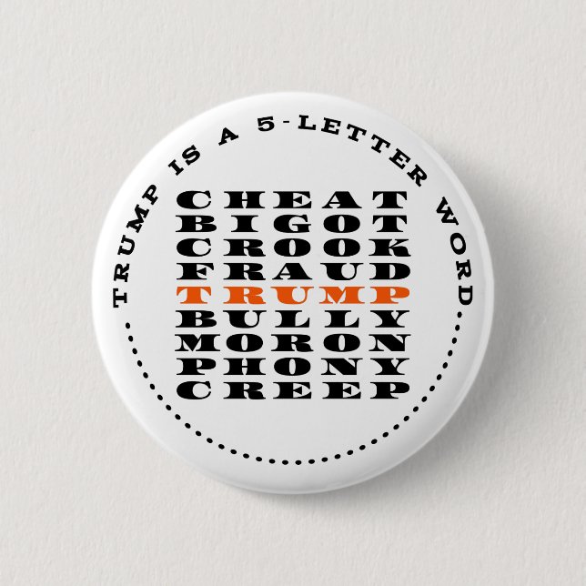 TRUMP IST EIN FÜNF-SCHREIBWORT BUTTON (Vorderseite)