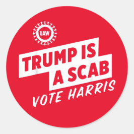 Trump ist ein Scab Vote Harris 2024-Präsident Runder Aufkleber