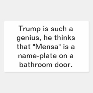 Trump ist kein stabiler Genie Hankamer Artjunkhaus Rechteckiger Aufkleber