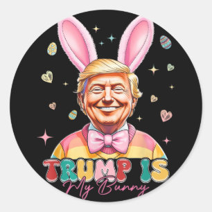 Trump ist mein sonniger Witz Trump Bunny Ostereier Runder Aufkleber
