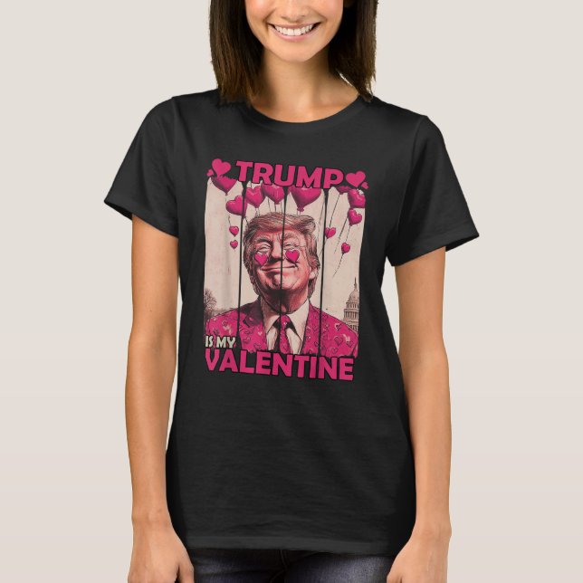 Trump ist mein Valentine Funny im Herzen T-Shirt (Vorderseite)
