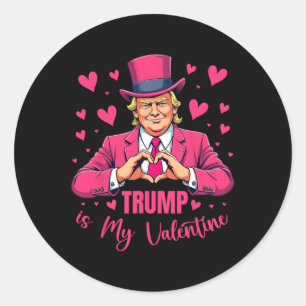 Trump ist mein Valentine Funny Pink Trump Valentin Runder Aufkleber