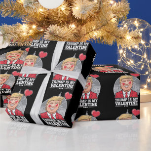 Trump ist mein Valentine Retro-Valentinstag Geschenkpapier