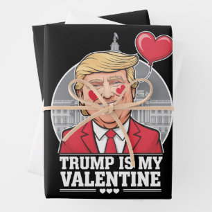 Trump ist mein Valentine Retro-Valentinstag Geschenkpapier Set