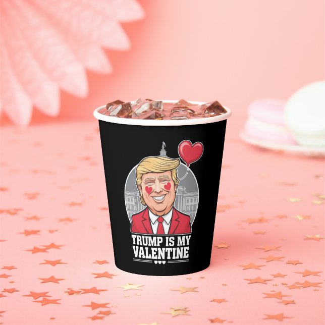 Trump ist mein Valentine Retro-Valentinstag Pappbecher (Insitu)