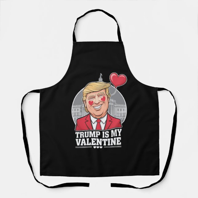 Trump ist mein Valentine Retro-Valentinstag Schürze (Vorderseite)
