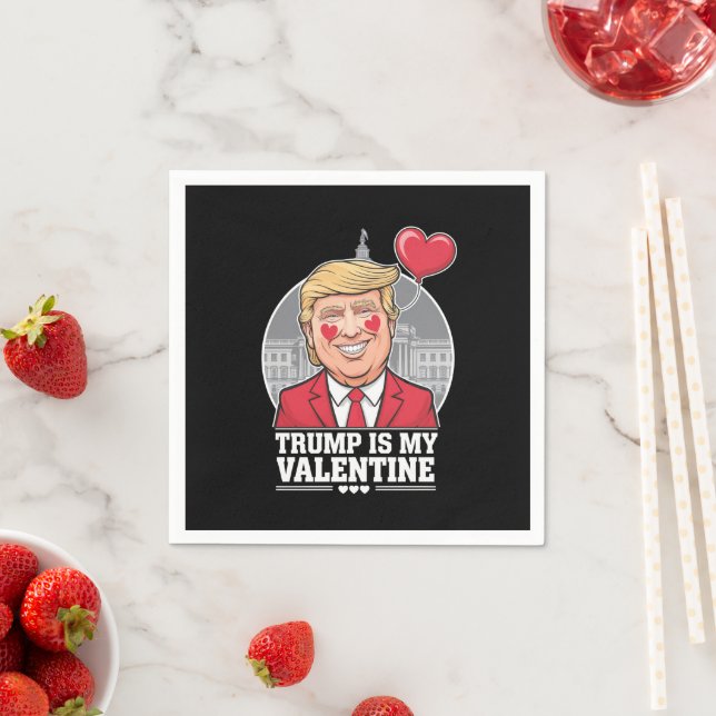 Trump ist mein Valentine Retro-Valentinstag Serviette (Beispiel)