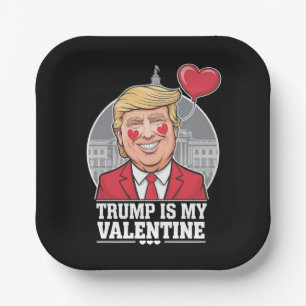 Trump ist mein Valentinsgruß Retro Valentinstag  Pappteller