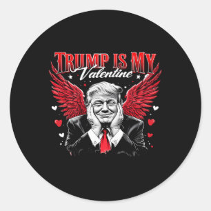 Trump ist mein Valentinstag, der Funny Retro-Valen Runder Aufkleber