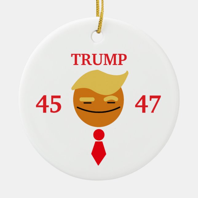 Trump ist mit Krawatte zufrieden - 45/47 Keramik Ornament (Vorne)