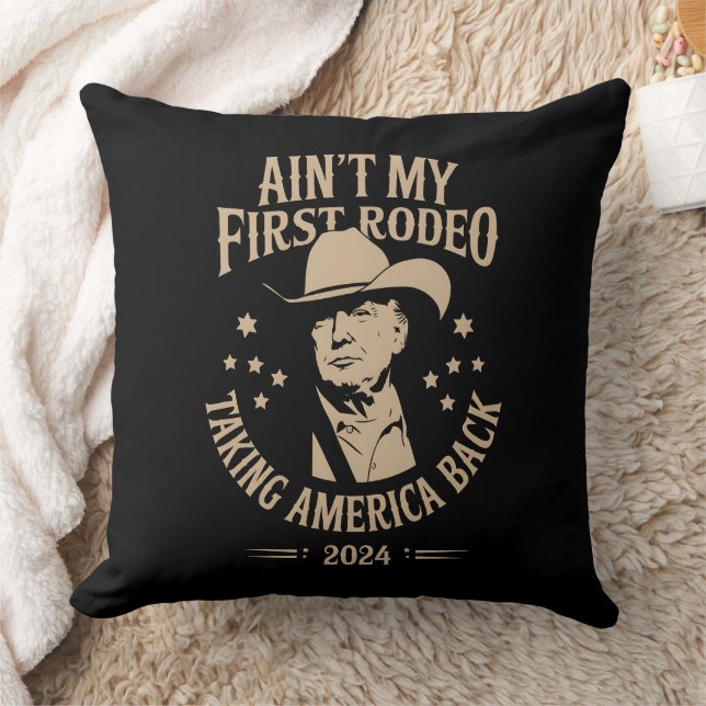 Trump ist nicht mein erster Rodeo Cowboy-Amerikane Kissen (Decke)