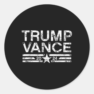 Trump J.d. Vance 2024 Retro Stripe Trump Vance Runder Aufkleber