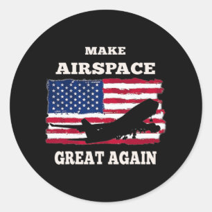 Trump Jet Politisch macht Luftraum wieder groß Runder Aufkleber