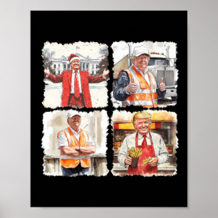 Trump Jobs 2024 Weihnachten Mega 45 47 Präsident V Poster