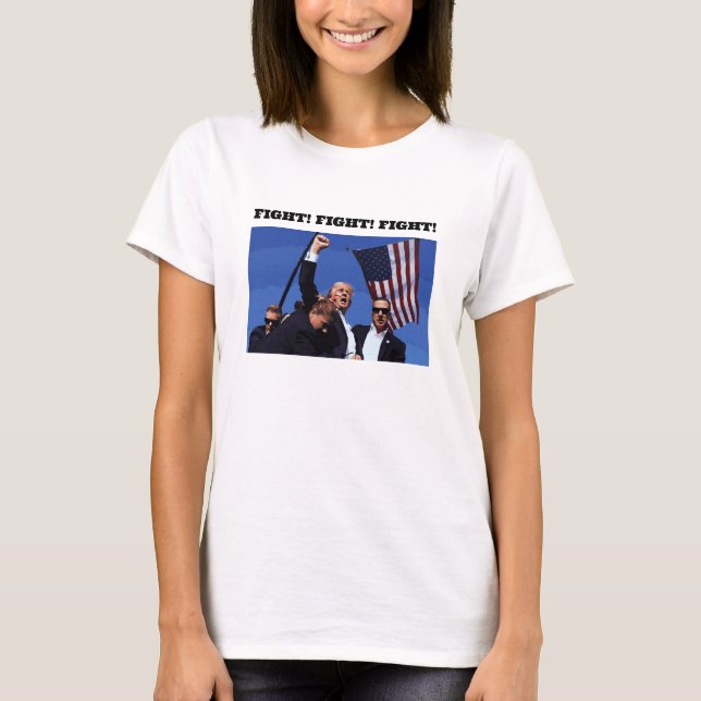Trump kämpft! Kurzschläfchen-T - Shirt (Vorderseite)