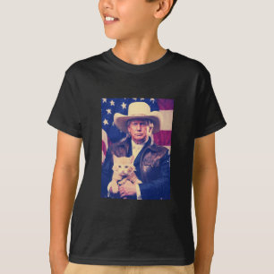 Trump-Katze-Shirt Lustiges Cowboy-Donald-Trump-Ame T-Shirt