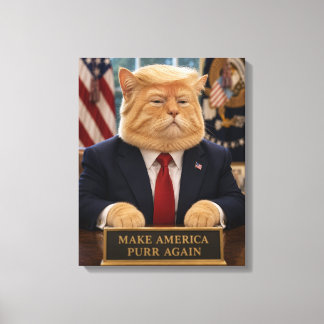 Trump Katzenporträt – Make America Purr Again Leinwanddruck