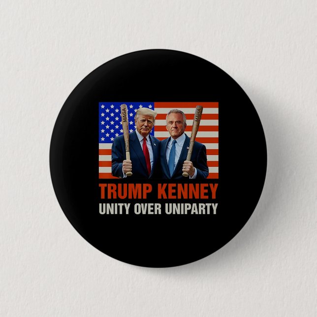 Trump Kennedy Unity over Uniparty 2024 Funny Elect Button (Vorderseite)