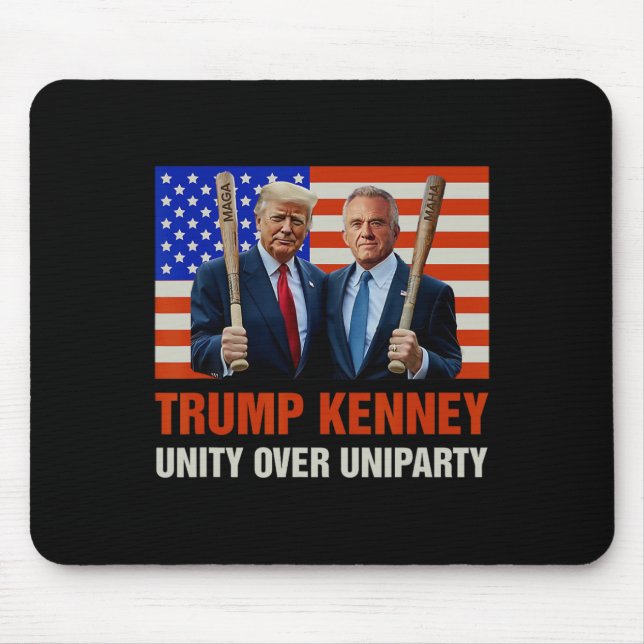 Trump Kennedy Unity over Uniparty 2024 Funny Elect Mousepad (Vorne)