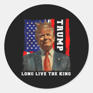 Trump King Präsident Lang lebe der König Trump Runder Aufkleber