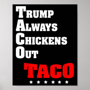 Trump kneift immer beim Taco-Handel Lustiges Meme Poster