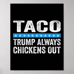 Trump kneift immer beim Taco-Handel Lustiges Meme Poster