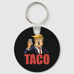 Trump kneift immer Funny Taco-Witz Retro-Stil Schlüsselanhänger