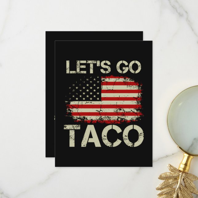 Trump kneift immer Let's Go Taco Dankeskarte (Vorderseite/Rückseite Beispiel)